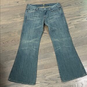 7 For All Mankind A Pocket Vintage Blue Flare Jeans
